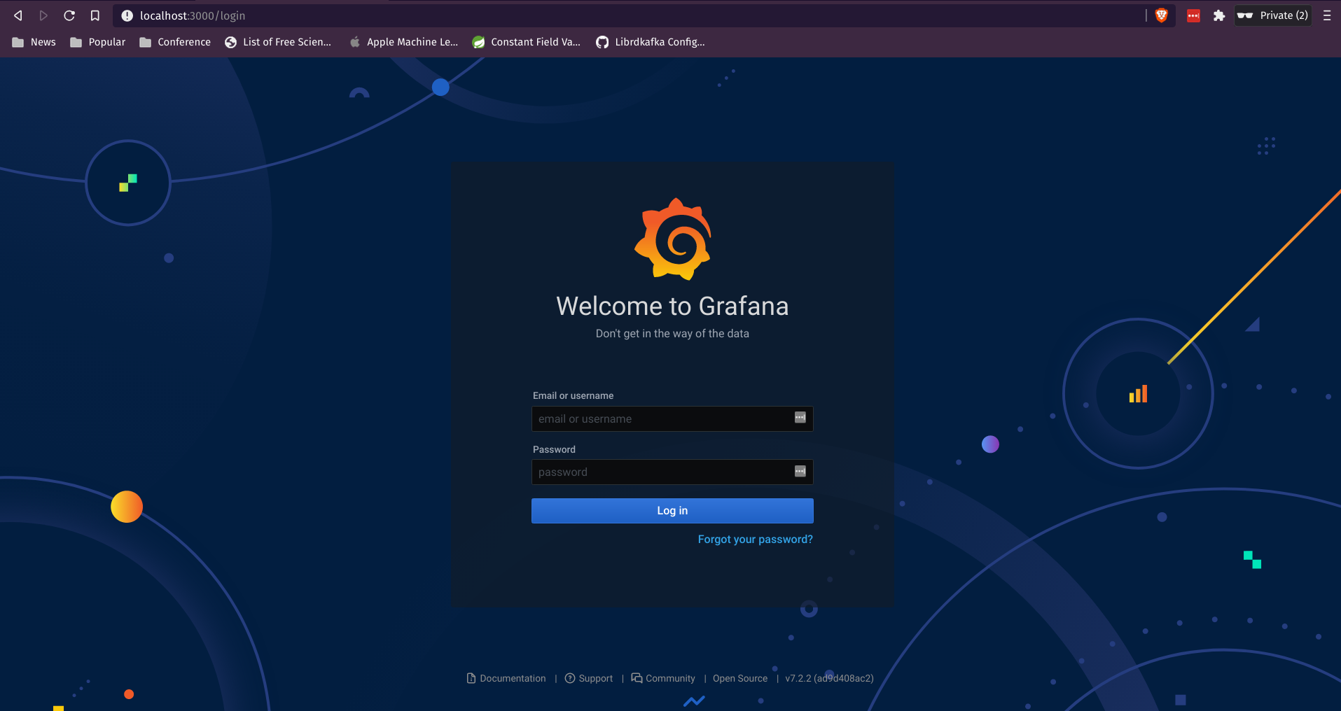 Grafana Login Page